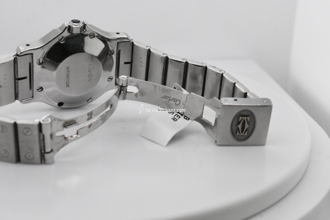 IMG_9081 Cartier Santos Mens watch Unisex Automatic Steel 2965 Replica 4