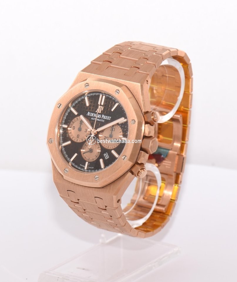 IMG_9081 Audemars Piguet Royal Oak Chronograph Mens watch Unisex Automatic Rose gold 263310R-00-12200R2 Replica 4
