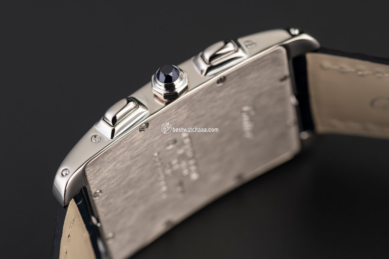 IMG_9081 Cartier Tank Americaine Mens watch Unisex Quartz White gold 2312 Replica 4