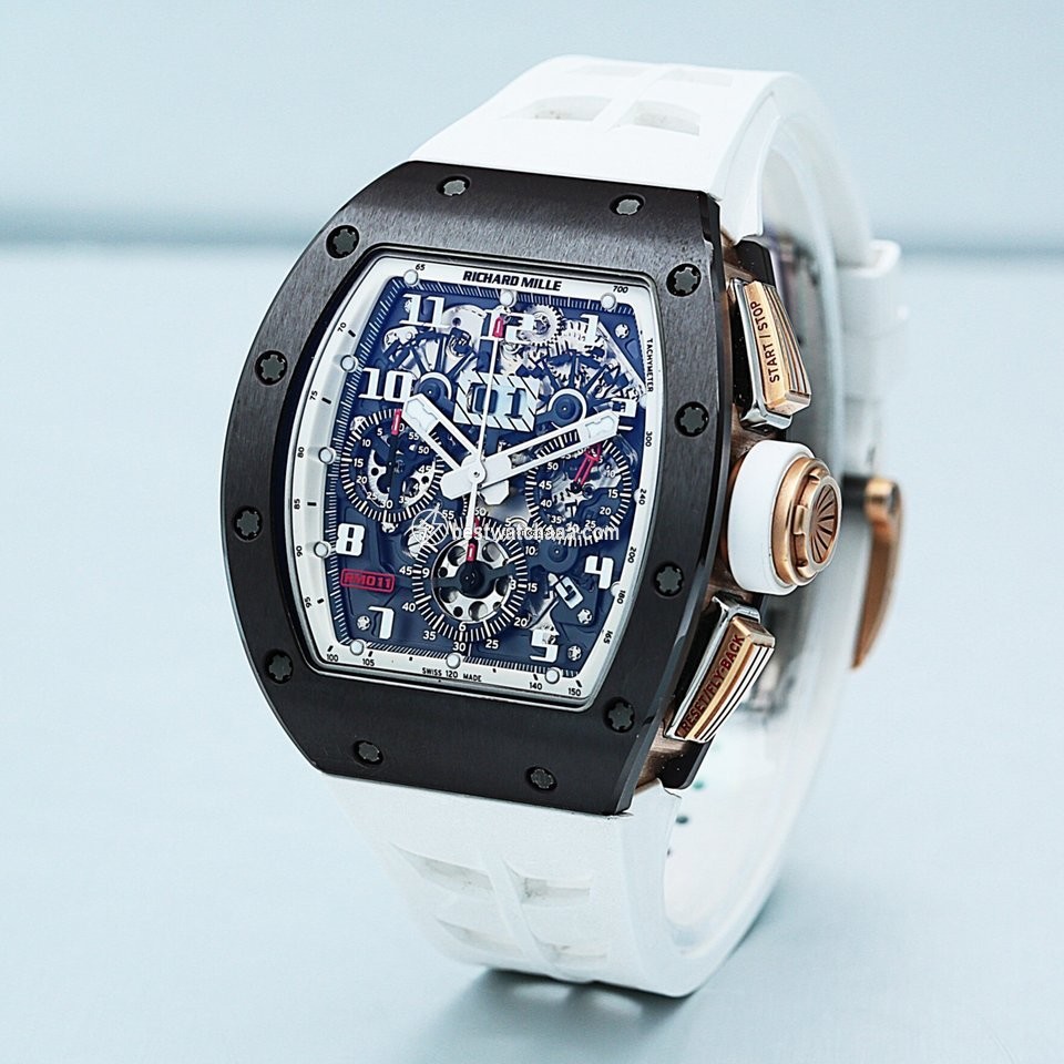 IMG_9081 Richard Mille RM 011 Mens watch Unisex Automatic Ceramic RM011 AO RG-TZP-Z Replica 4