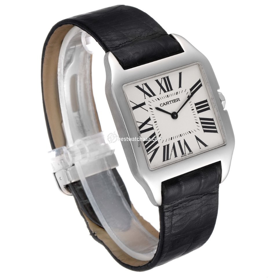 IMG_9081 Cartier Santos Dumont Mens watch Unisex Manual winding White gold W2007051 Replica 4
