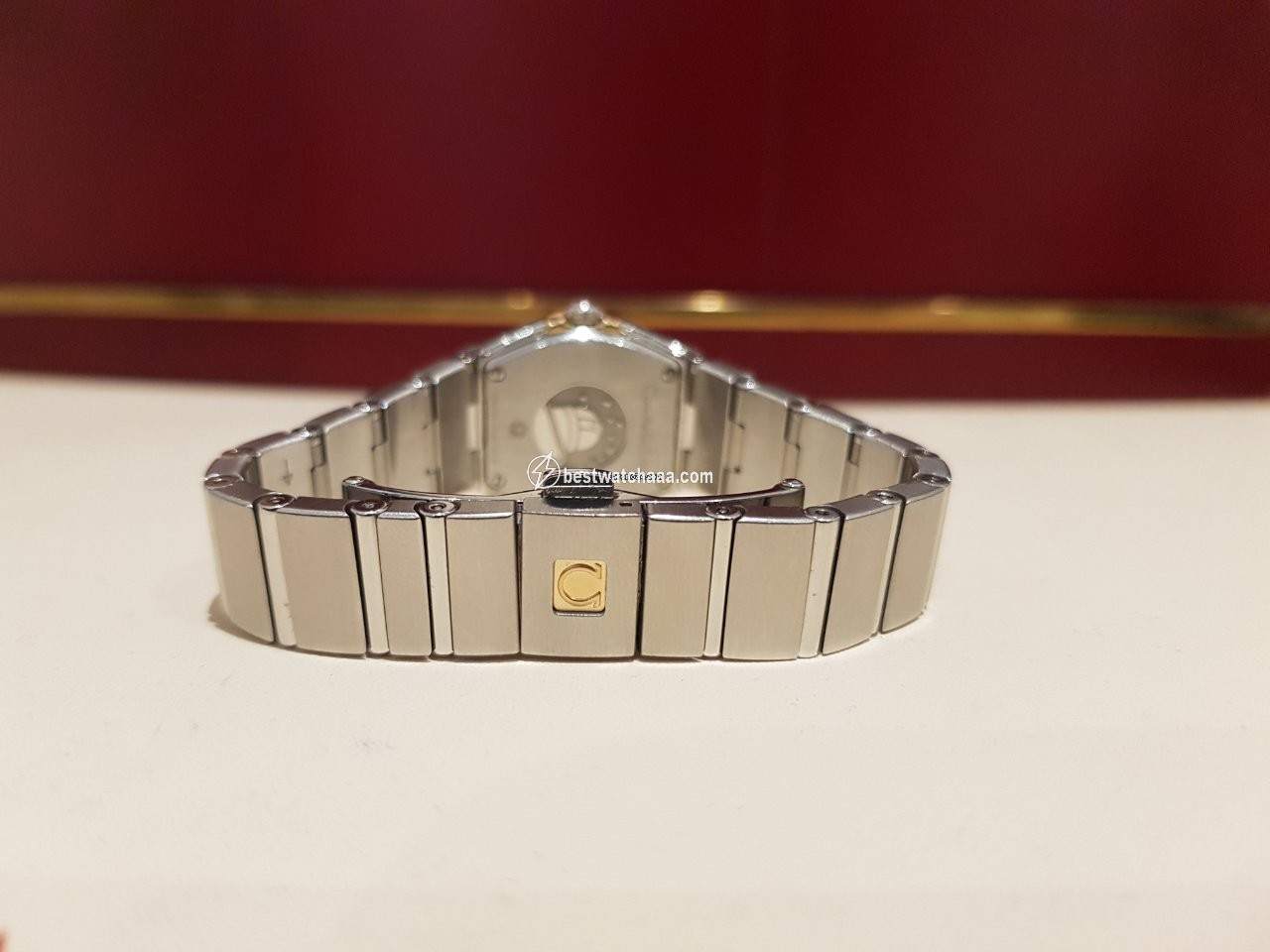 IMG_9081 Omega Constellation Quartz Womens watch Quartz Gold Steel 123.20.24.60.55.006 Replica 4