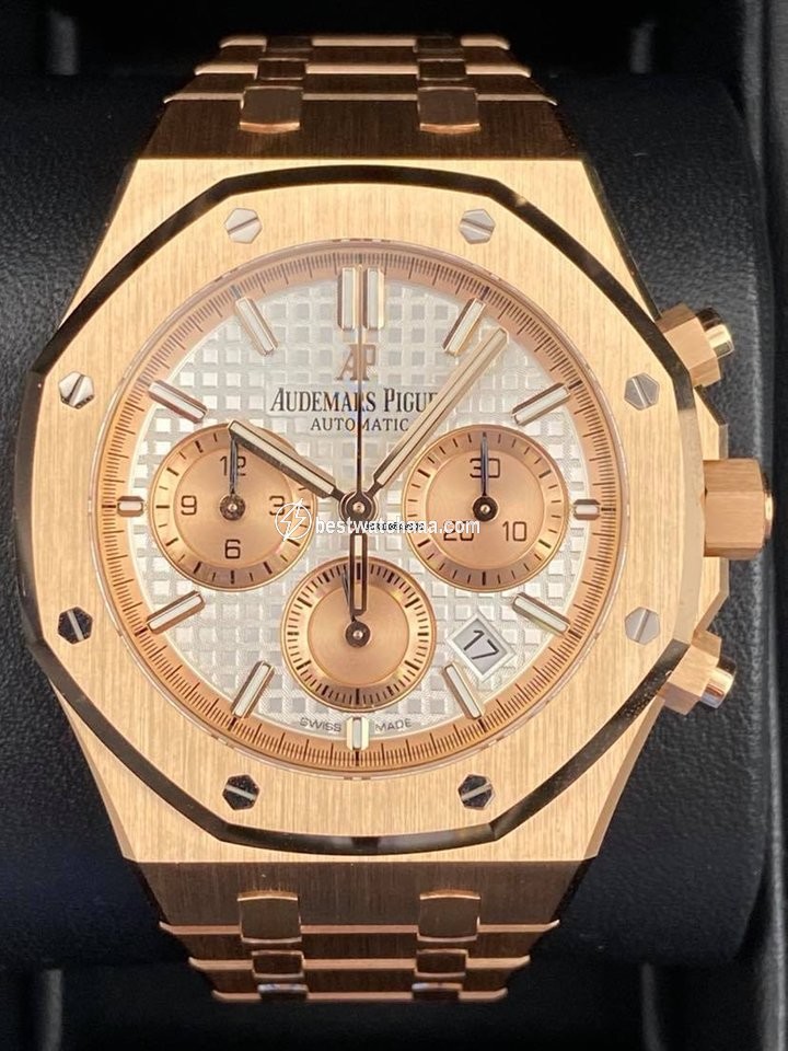 IMG_9081 Audemars Piguet Royal Oak Chronograph Mens watch Unisex Automatic Rose gold 26315OR.OO.1256OR.01 Replica 4