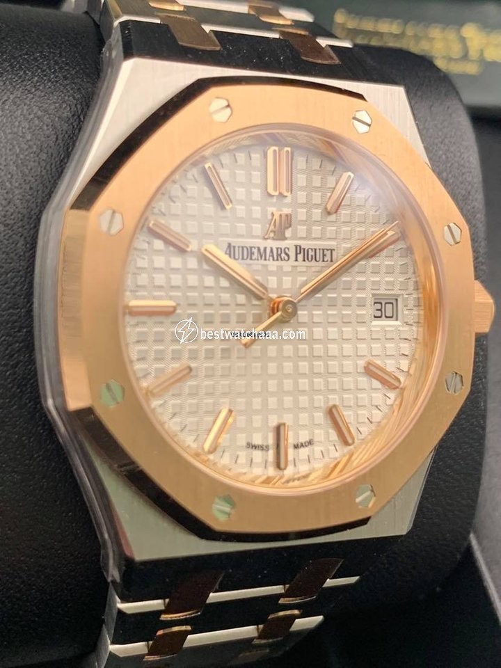 IMG_9081 Audemars Piguet Royal Oak Selfwinding Womens watch Automatic Gold Steel 77350SR.OO.1261SR.01 Replica 4