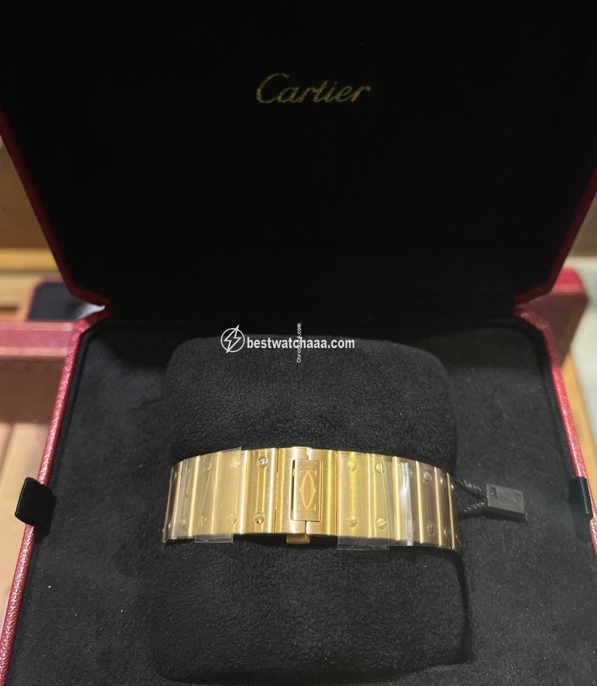 IMG_9081 Cartier Santos Mens watch Unisex Automatic Yellow gold WGSA0029 Replica 4