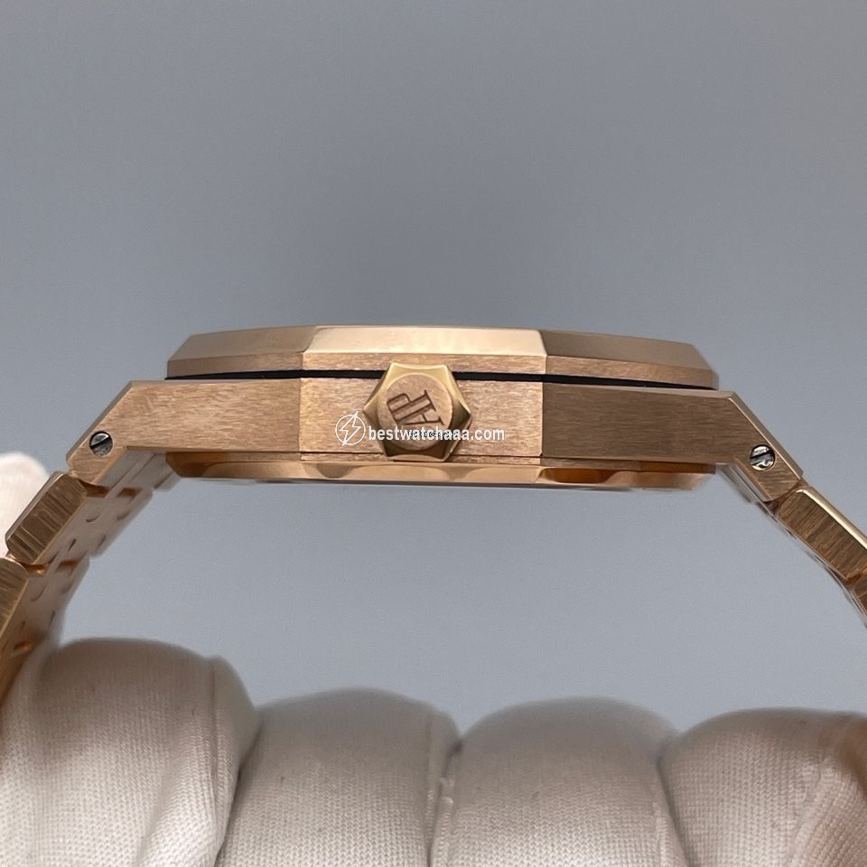 IMG_9081 Audemars Piguet Royal Oak Lady Womens watch Automatic Rose gold 15451OR.ZZ.1256OR.01 Replica 4