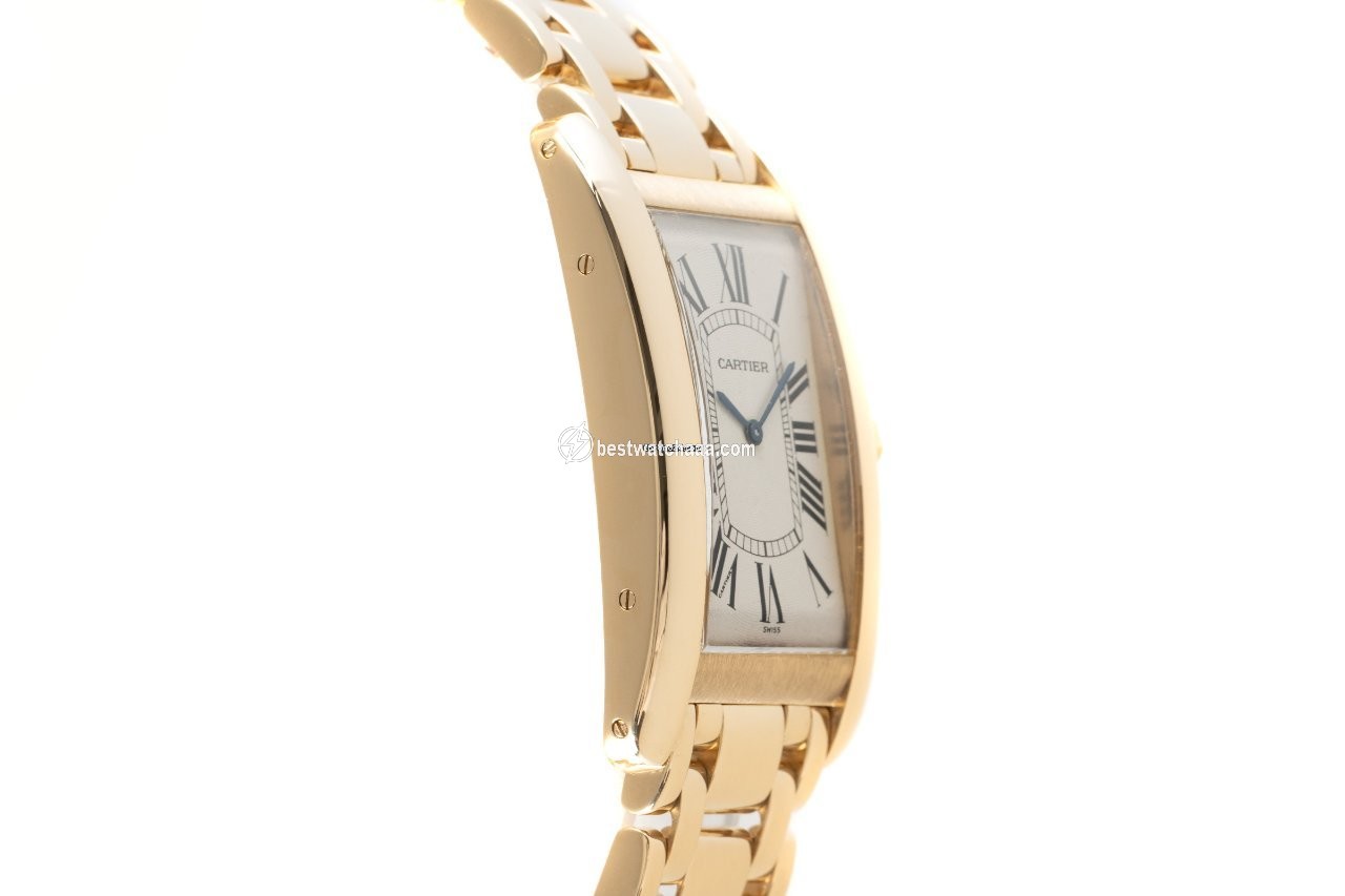 IMG_9081 Cartier Tank Americaine Mens watch Unisex Manual winding Yellow gold 1735 1 Replica 4