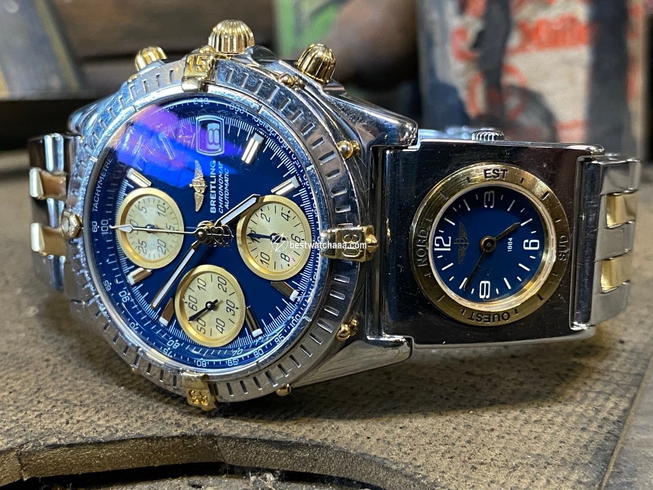 IMG_9081 Breitling Blackbird Mens watch Unisex Automatic Gold Steel B13350 Replica 4