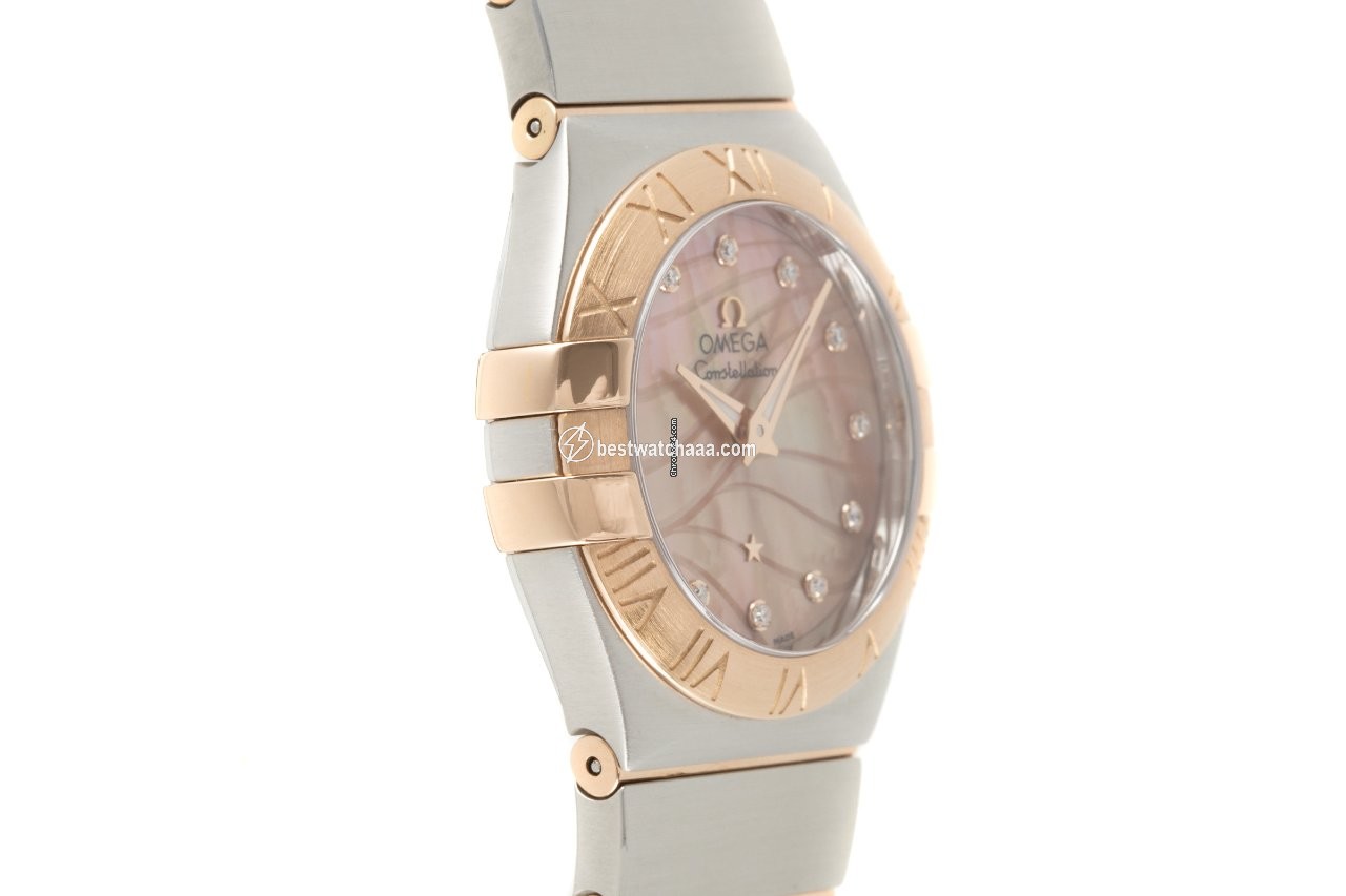 IMG_9081 Omega Constellation Quartz Womens watch Quartz Gold Steel 123.20.27.60.57.002 Replica 4
