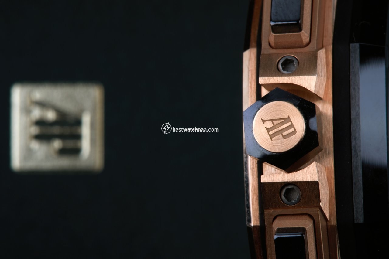 IMG_9081 Audemars Piguet Royal Oak Offshore Chronograph Mens watch Unisex Automatic Rose gold 26401RE.OO.A002CA.02 Replica 4