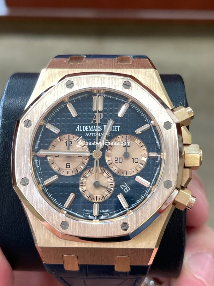 IMG_9081 Audemars Piguet Royal Oak Chronograph Mens watch Unisex Automatic Rose gold 26331OR.OO.D315CR.01 Replica 4