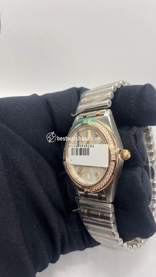 IMG_9081 Breitling Chronomat Womens watch Quartz Gold Steel U77310591A1U1 Replica 4