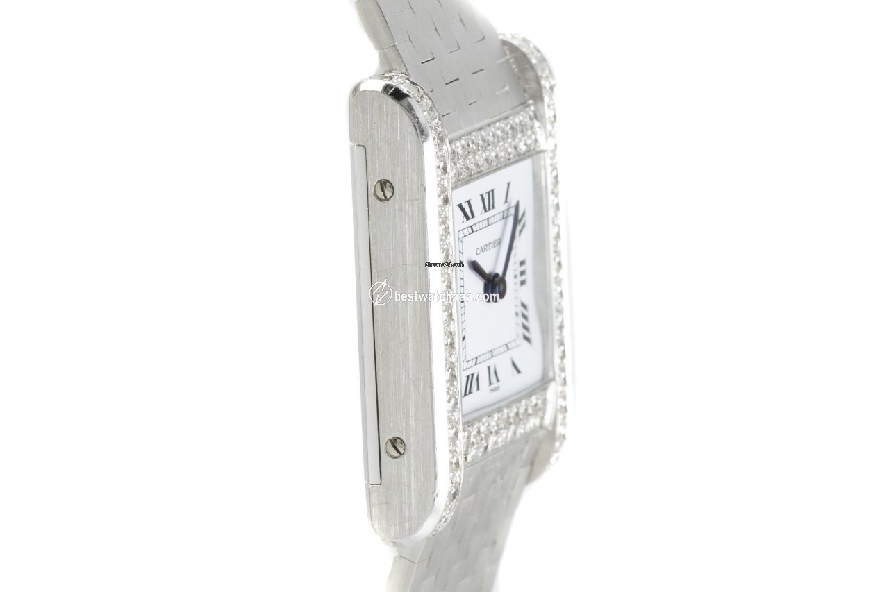 IMG_9081 Cartier Tank Womens watch Manual winding White gold 78093 Replica 4