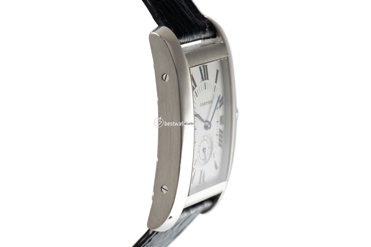 IMG_9081 Cartier Tank Americaine Mens watch Unisex Quartz White gold 3012905 Replica 4
