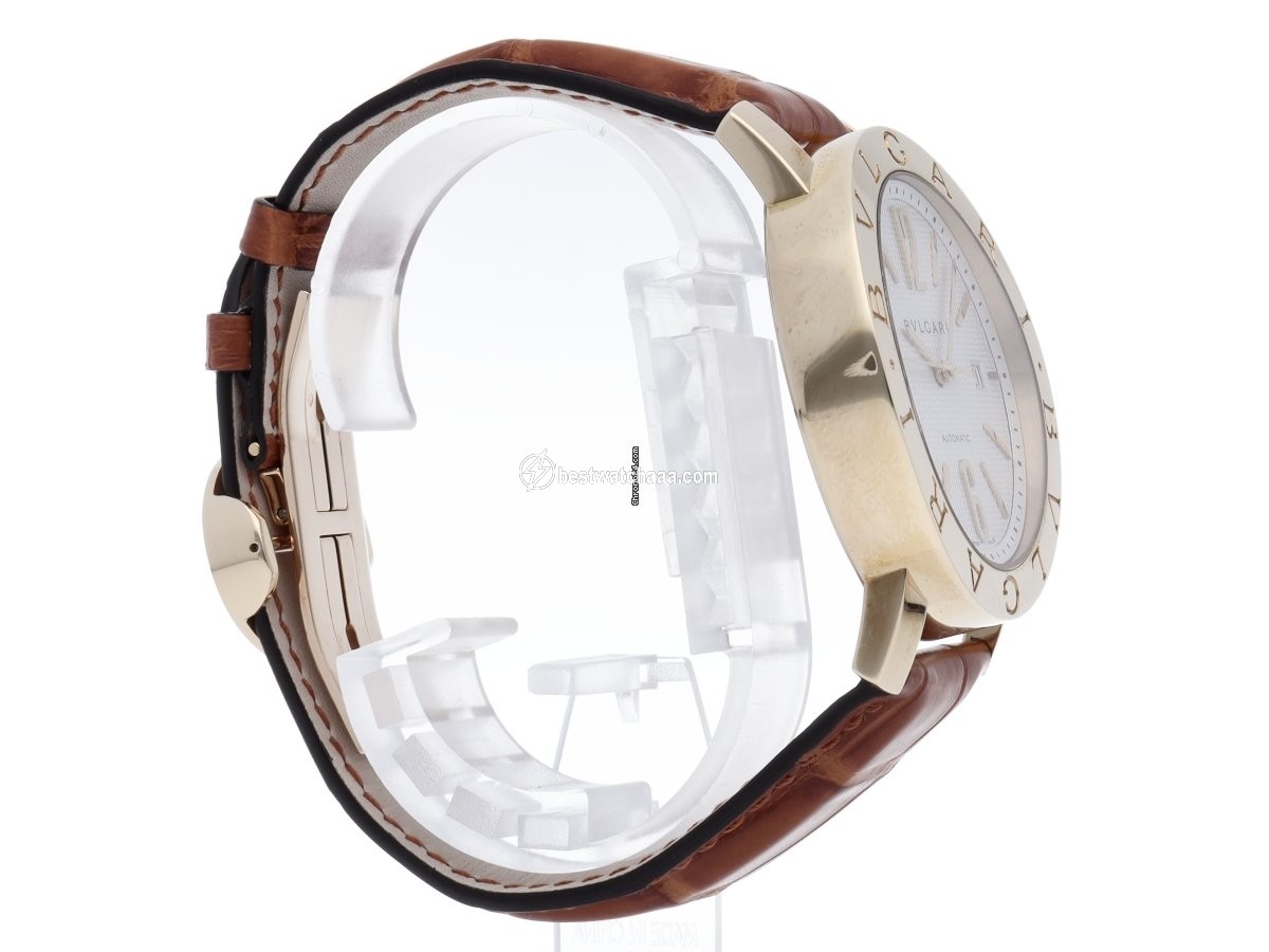 IMG_9081 Bulgari Bulgari Mens watch Unisex Automatic Yellow gold BB42WGLD N Replica 4