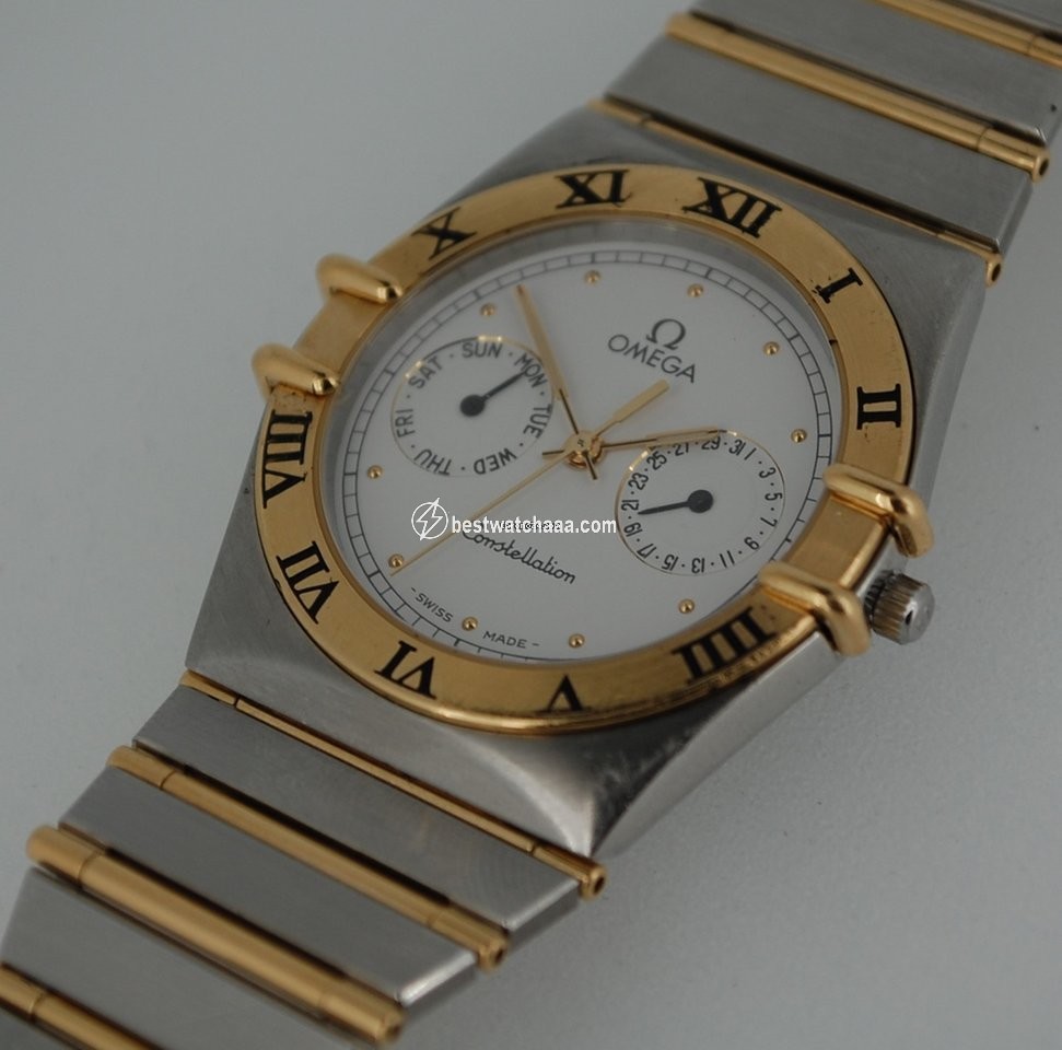 IMG_9081 Omega Constellation Day-Date Mens watch Unisex Quartz Gold Steel 396.1069 Replica 4