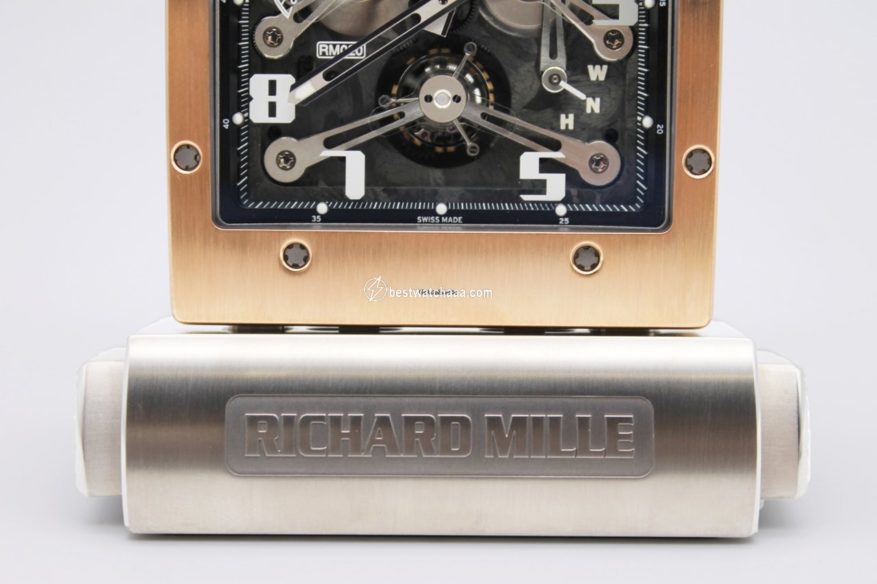 IMG_9081 Richard Mille Mens watch Unisex Manual winding Rose gold RM 020 Replica 4
