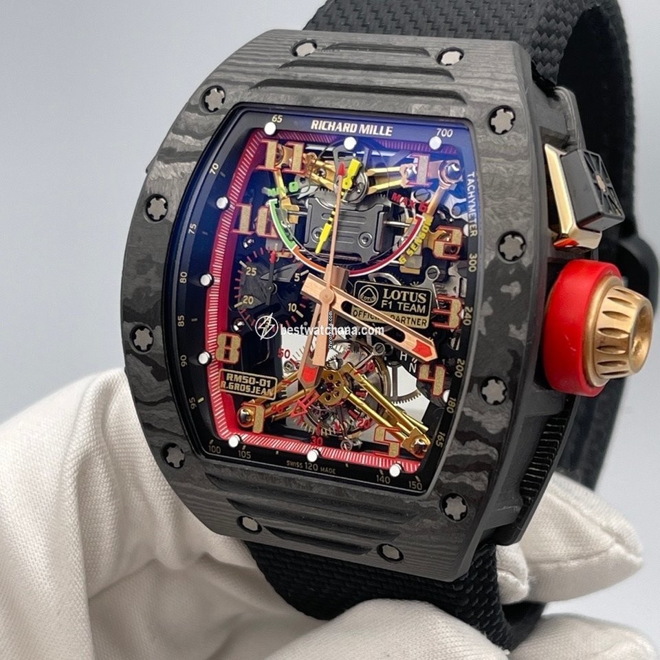 IMG_9081 Richard Mille Mens watch Unisex Automatic Carbon RM 50-01 Replica 4
