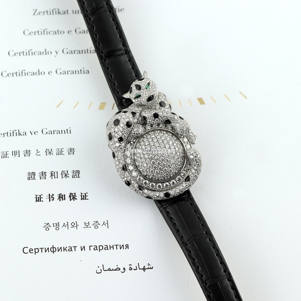 IMG_9081 Cartier Panthere Womens watch Quartz White gold hpi00773 Replica 4