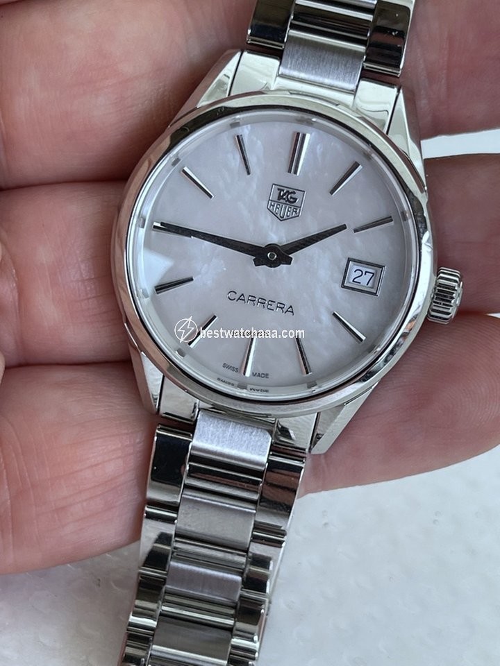 IMG_9081 TAG Heuer Carrera Lady Womens watch Quartz Steel TAG Heuer Carrera Quartz White Mother of Pearl Dial Steel Womens Watch WAR1311.BA0778 Replica 4