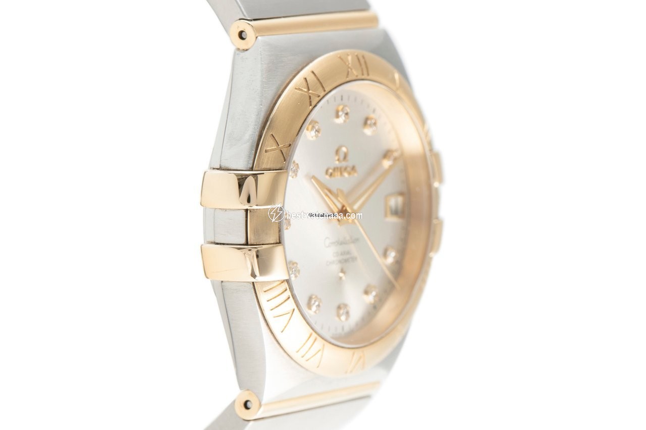 IMG_9081 Omega Constellation Ladies Mens watch Unisex Automatic Gold Steel 123.20.35.20.52.002 Replica 4