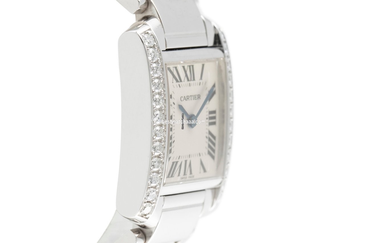 IMG_9081 Cartier Tank Francaise Womens watch Quartz White gold 2403 Replica 4