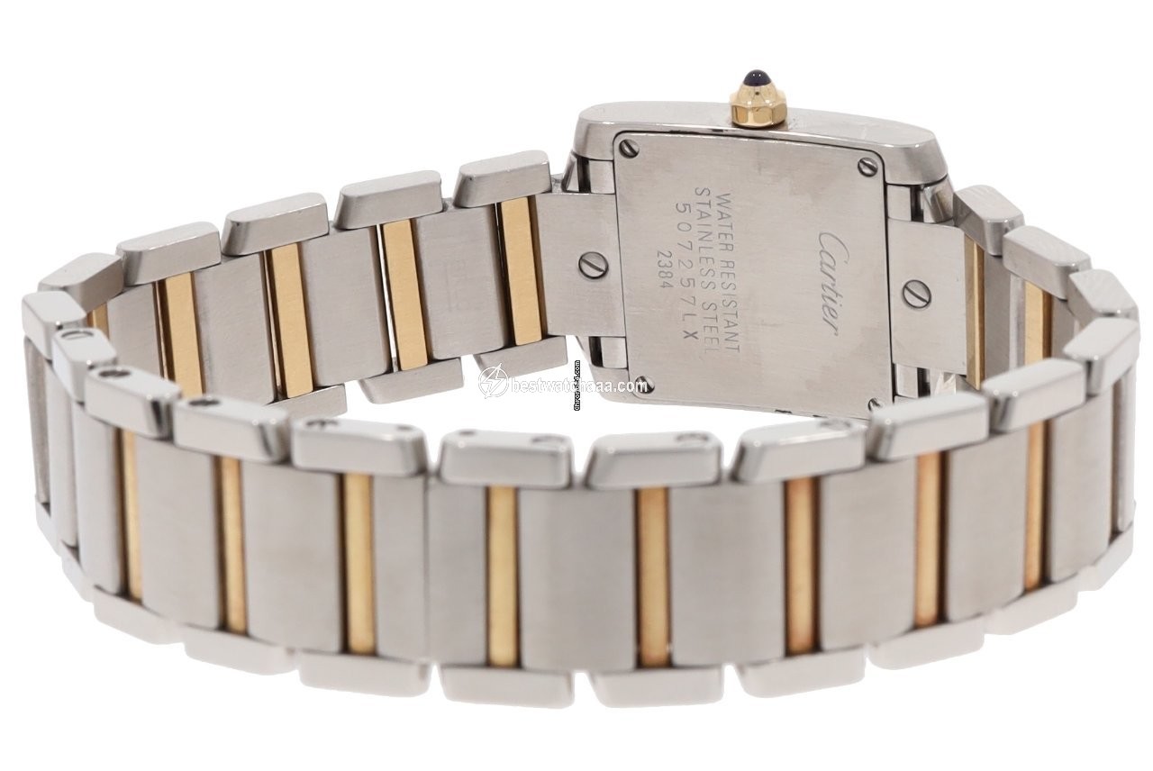 IMG_9081 Cartier Tank Francaise Womens watch Quartz Gold Steel W51007Q4 Replica 4