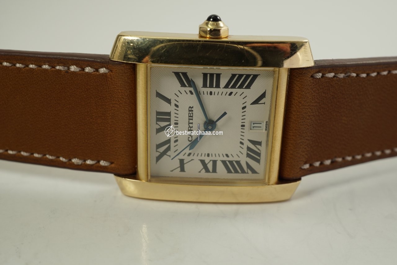 IMG_9081 Cartier Tank Francaise Mens watch Unisex Automatic Yellow gold 1840 Replica 4