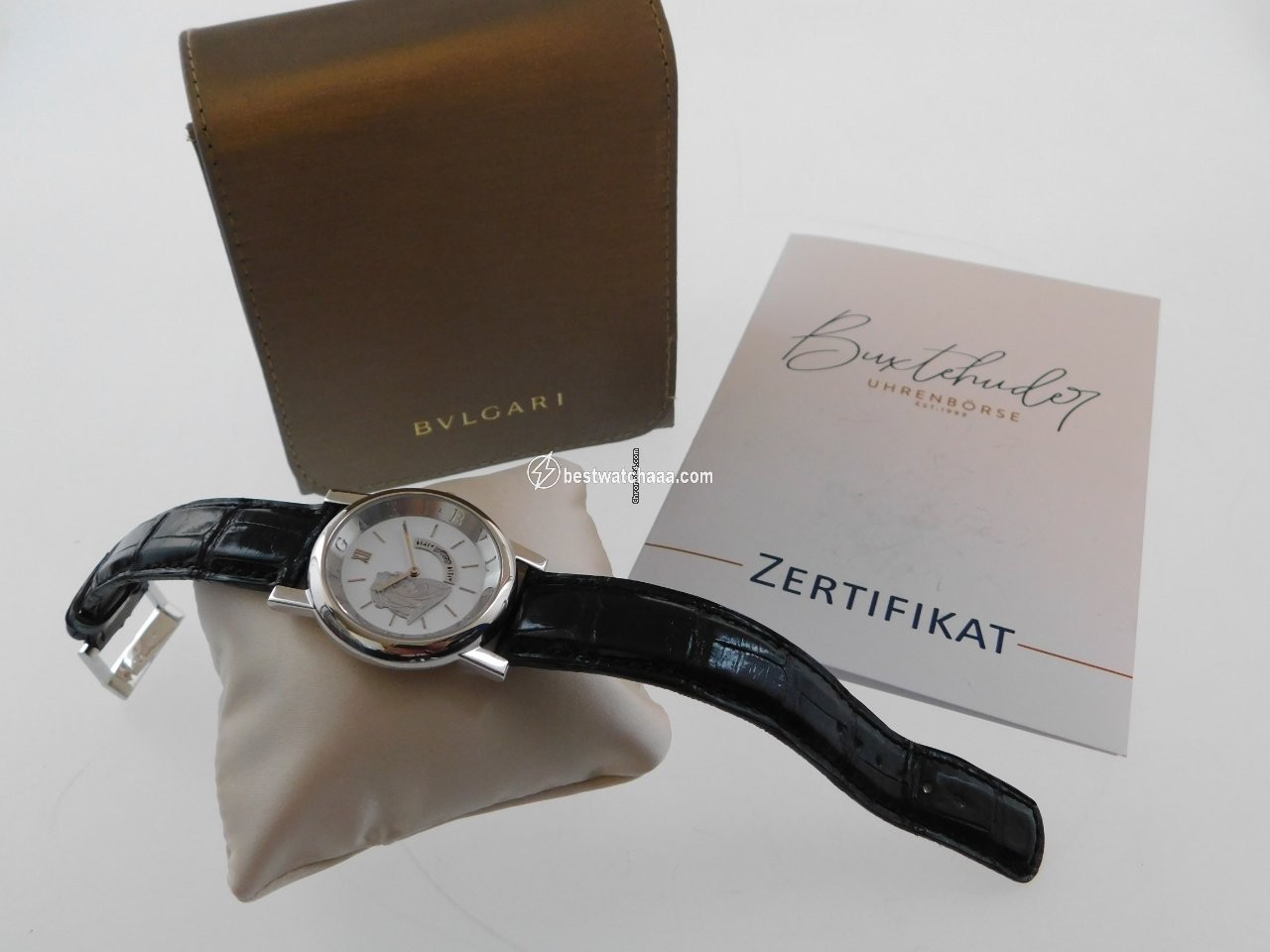 IMG_9081 Bulgari Mens watch Unisex Quartz Platinum AT 35 PL Replica 4
