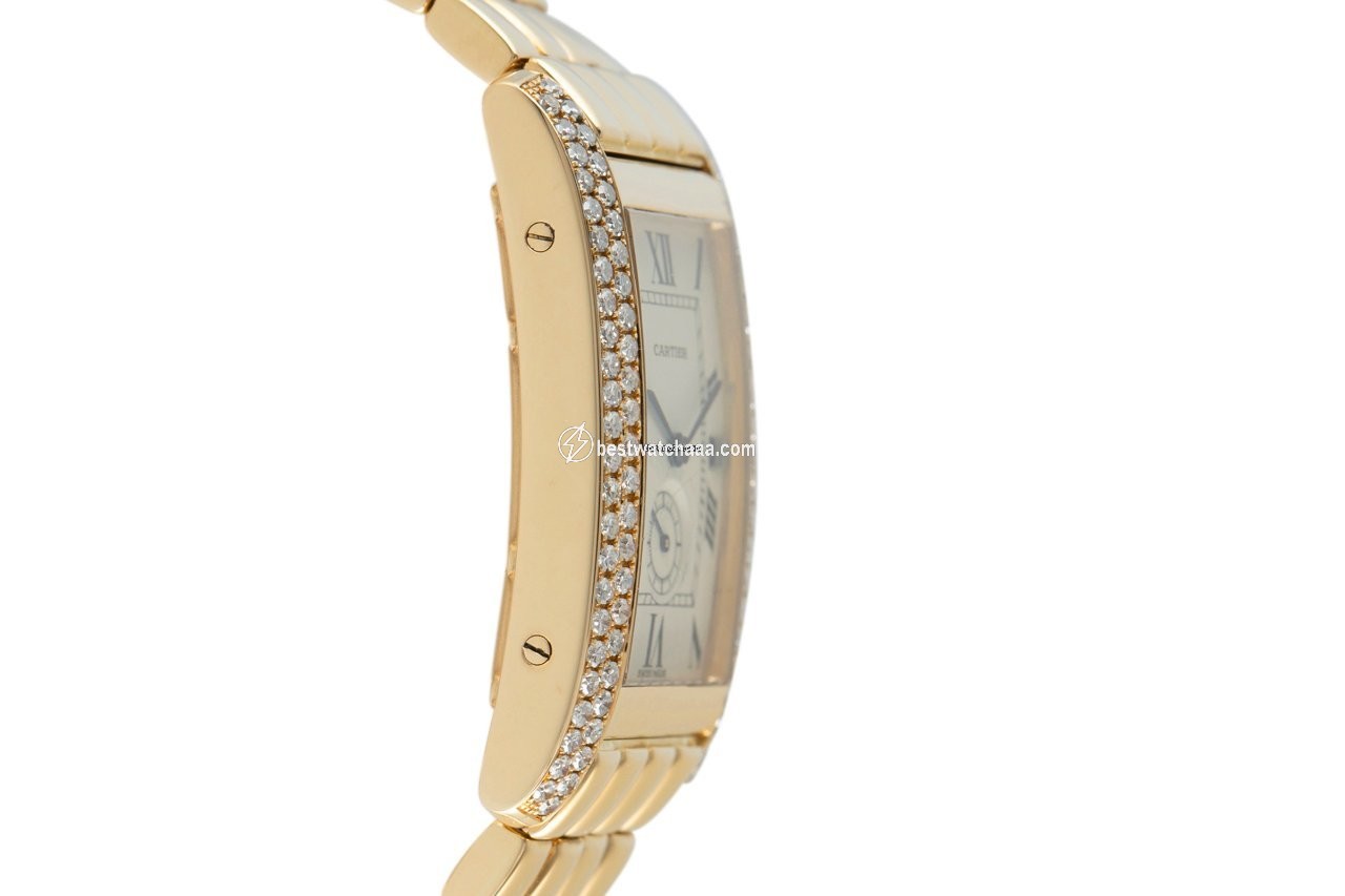 IMG_9081 Cartier Tank Americaine Mens watch Unisex Quartz Yellow gold 8119 Replica 4