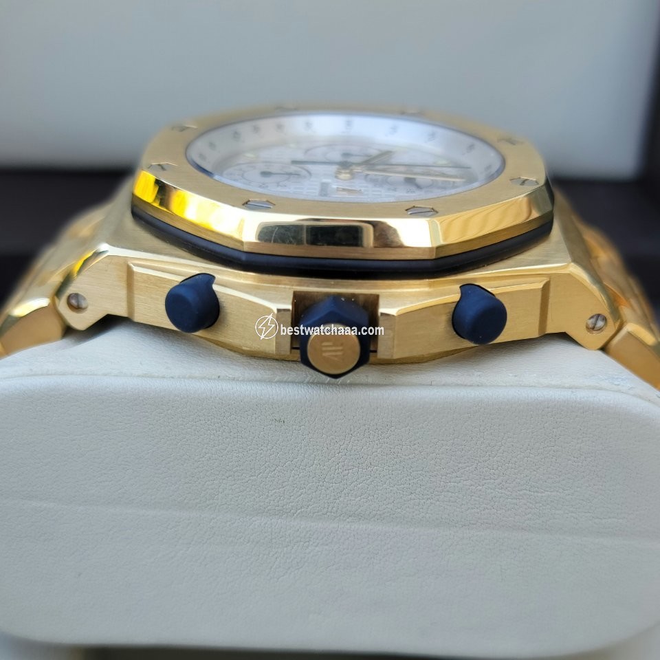 IMG_9081 Audemars Piguet Royal Oak Offshore Chronograph Mens watch Unisex Automatic Yellow gold 25721BA.OO.1000BA.03 Replica 4