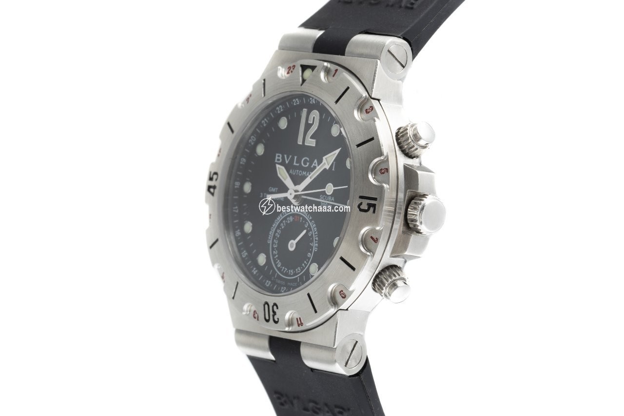 IMG_9081 Bulgari Diagono Mens watch Unisex Automatic Steel SD 38S GMT Replica 4