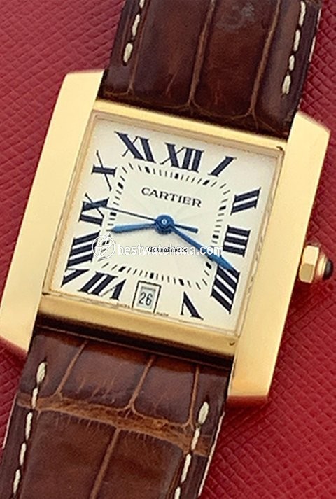 IMG_9081 Cartier Tank Francaise Mens watch Unisex Automatic Yellow gold W5000156 Replica 4