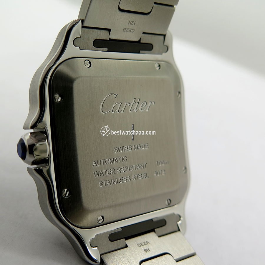 IMG_9081 Cartier Santos Mens watch Unisex Automatic Steel WSSA0013 Replica 4