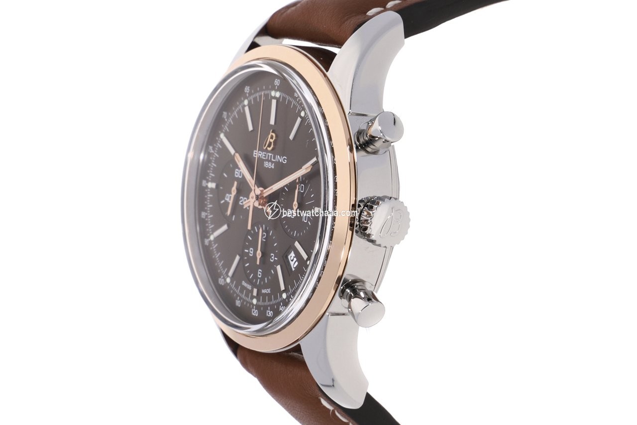IMG_9081 Breitling Transocean Chronograph Mens watch Unisex Automatic Gold Steel UB0152 Replica 4