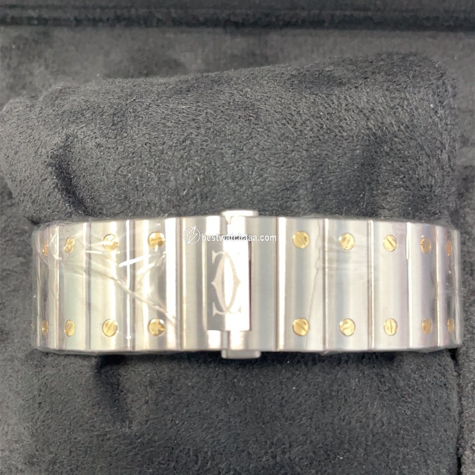 IMG_9081 Cartier Santos Mens watch Unisex Automatic Gold Steel W2SA0006 Replica 4