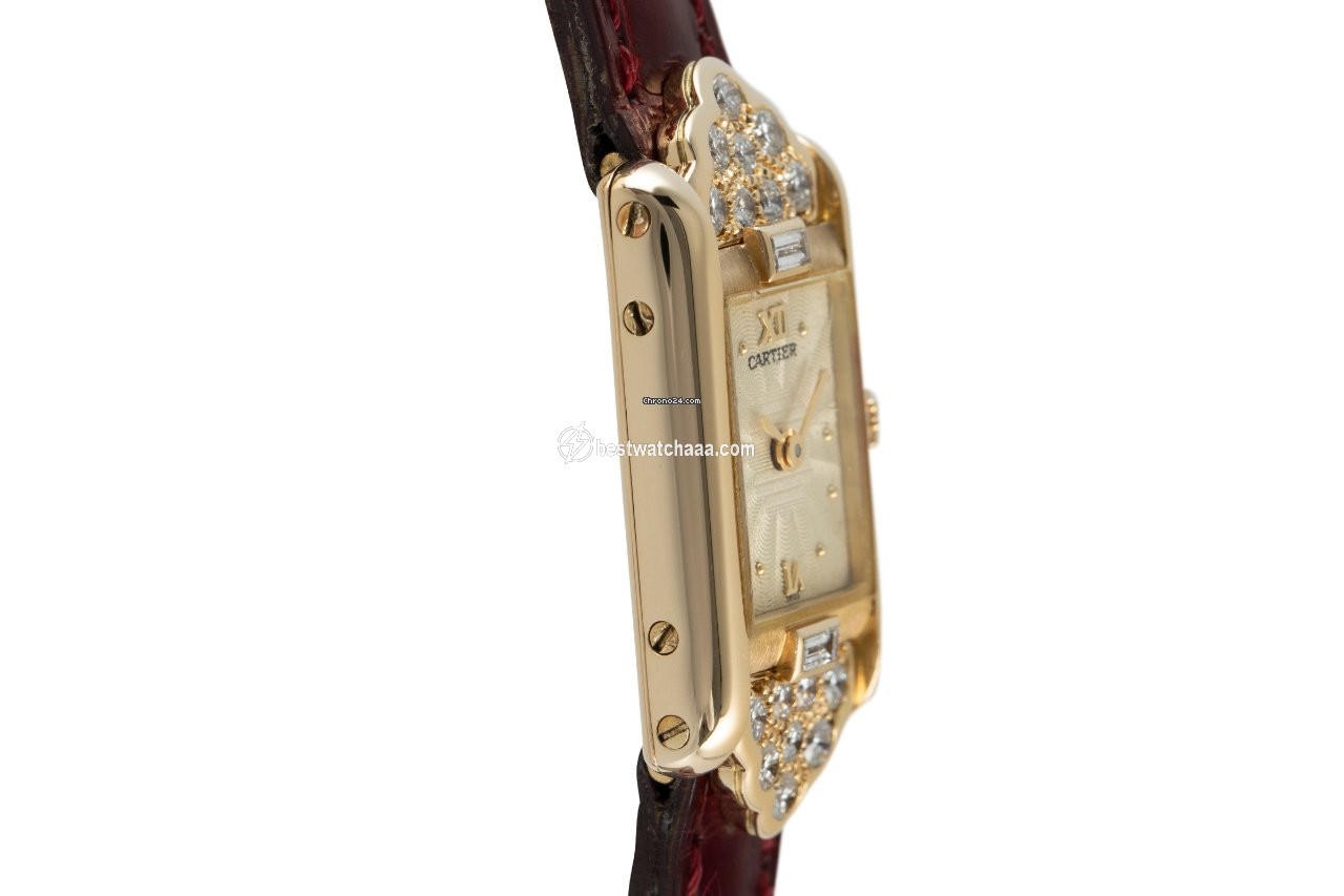 IMG_9081 Cartier Tank Womens watch Quartz Yellow gold 1361 Replica 4
