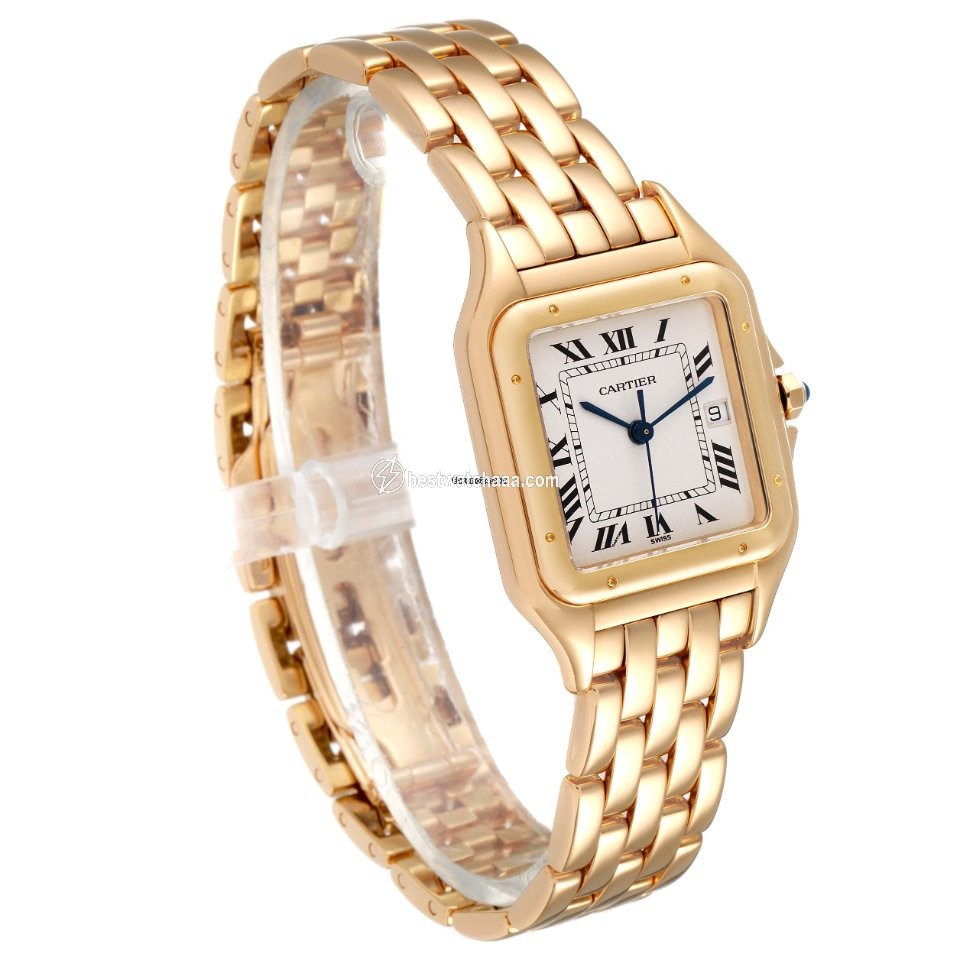 IMG_9081 Cartier Panthere Mens watch Unisex Quartz Yellow gold W25014B9 Replica 4