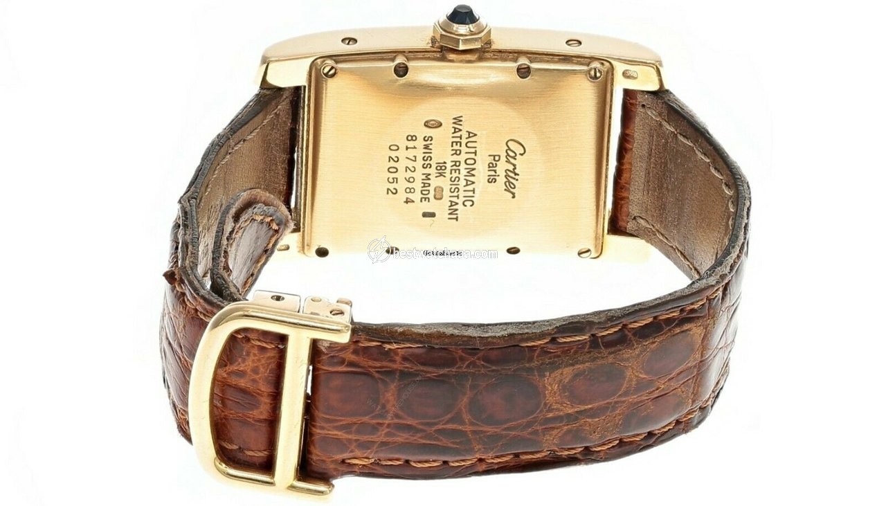 IMG_9081 Cartier Tank Americaine Automatic Yellow gold 02052 Replica 4