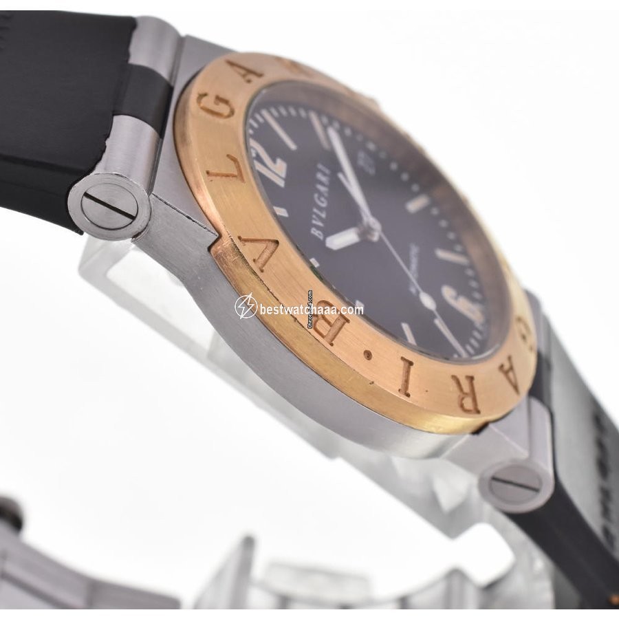 IMG_9081 Bulgari Diagono Mens watch Unisex Automatic Gold Steel LC35SG Replica 4