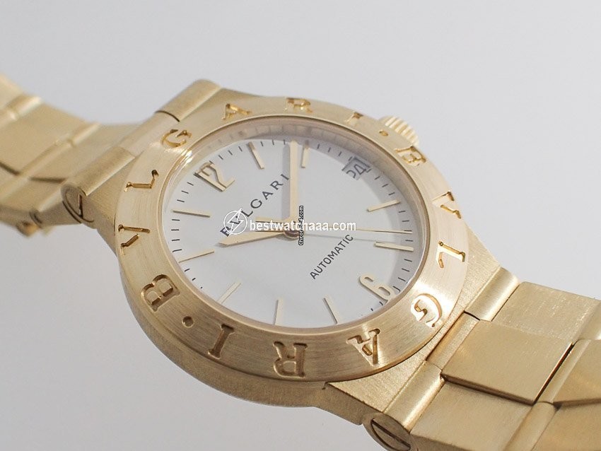 IMG_9081 Bulgari Diagono Womens watch Automatic Yellow gold LCV 29 G Replica 4