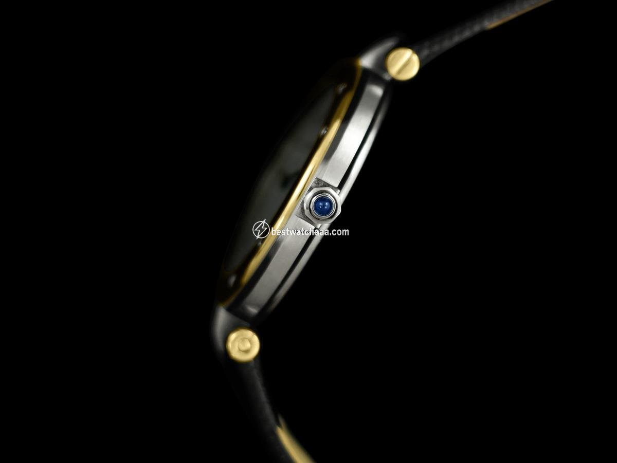 IMG_9081 Cartier Santos Mens watch Unisex Quartz Gold Steel 8499ST Replica 4