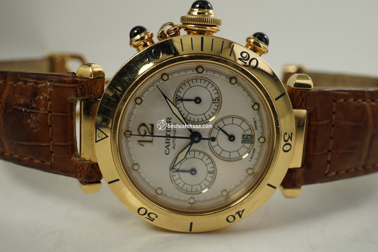 IMG_9081 Cartier Pasha Mens watch Unisex Automatic Yellow gold 2111 Replica 4