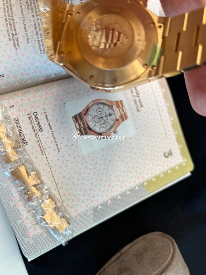 IMG_9081 Vacheron Constantin Overseas Chronograph Mens watch Unisex Automatic Rose gold 49150 B01R-9454 Replica 4