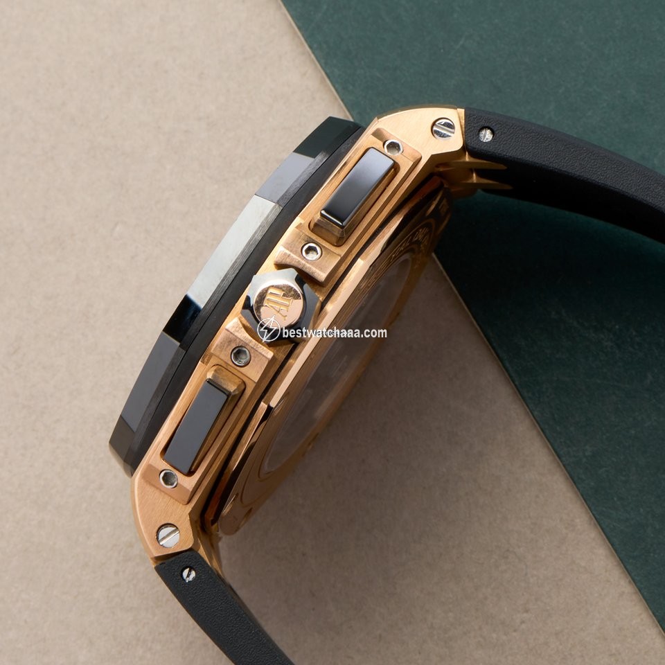 IMG_9081 Audemars Piguet Royal Oak Offshore Chronograph Mens watch Unisex Automatic Rose gold 26400RO Replica 4