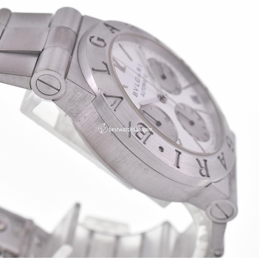 IMG_9081 Bulgari Diagono Mens watch Unisex Automatic White gold CHW35G AUTO Replica 4