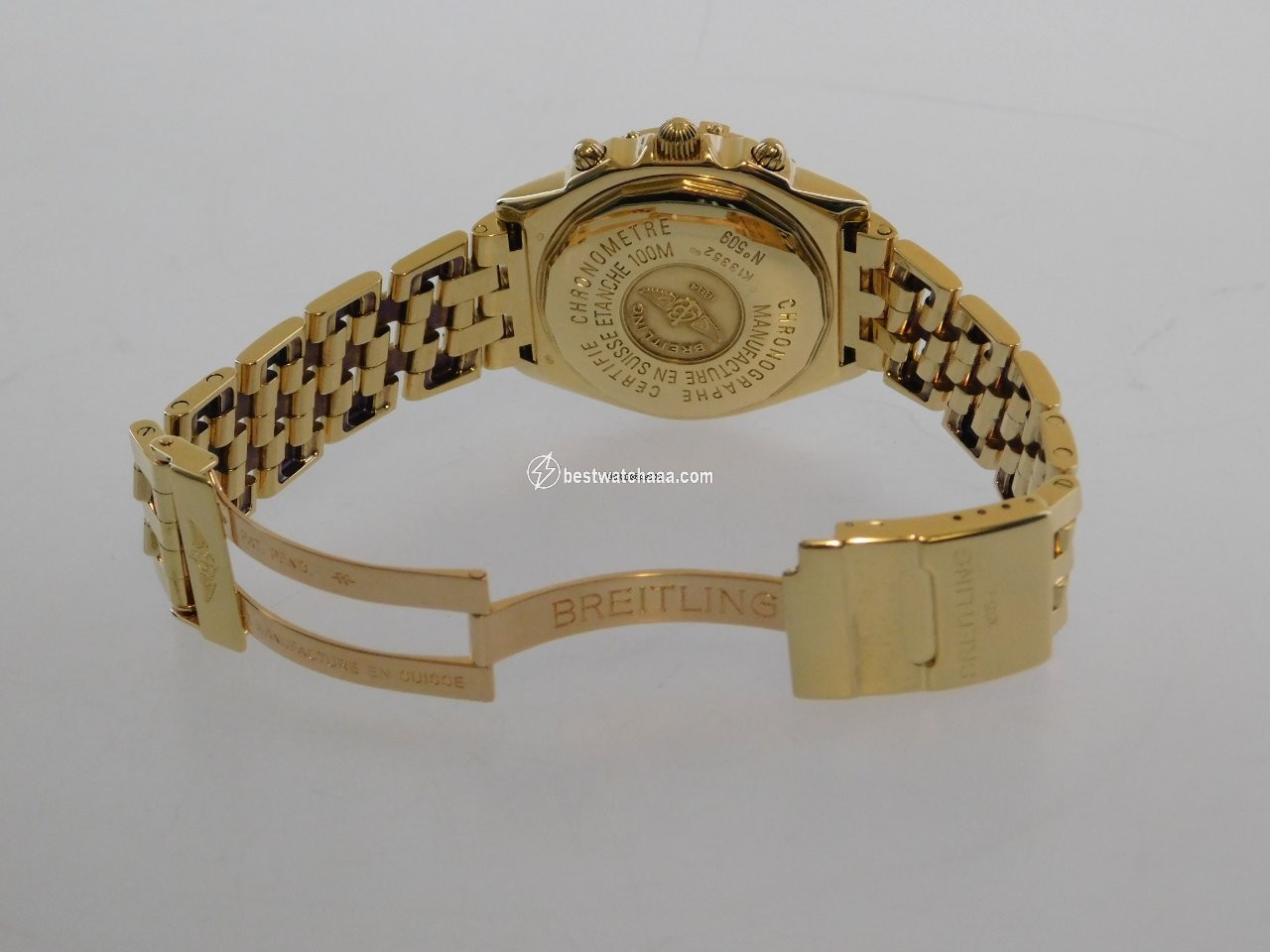 IMG_9081 Breitling Chronomat Mens watch Unisex Automatic Yellow gold K 13352 Replica 4