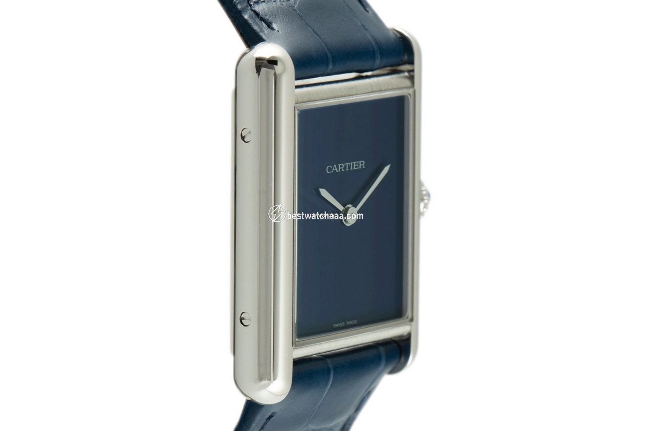 IMG_9081 Cartier Tank Mens watch Unisex Quartz Steel WSTA0055 Replica 4