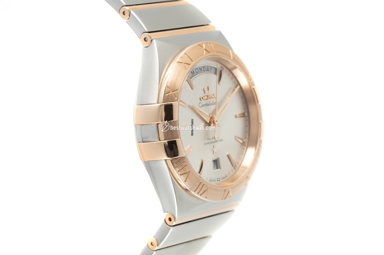 IMG_9081 Omega Constellation Day-Date Mens watch Unisex Automatic Gold Steel 123.20.38.22.02.001 Replica 4