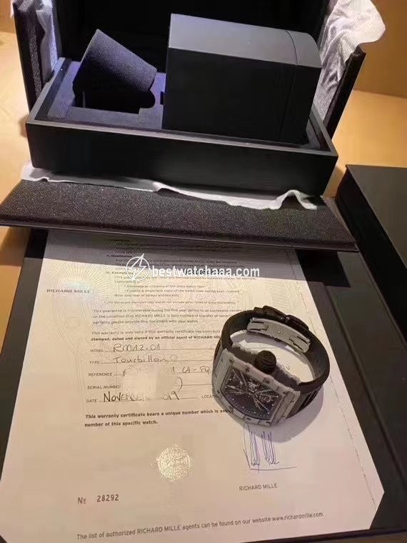 IMG_9081 Richard Mille Mens watch Unisex Automatic Carbon Richard Mille RM 12-01 Tourbillon Quartz Tpt Replica 4